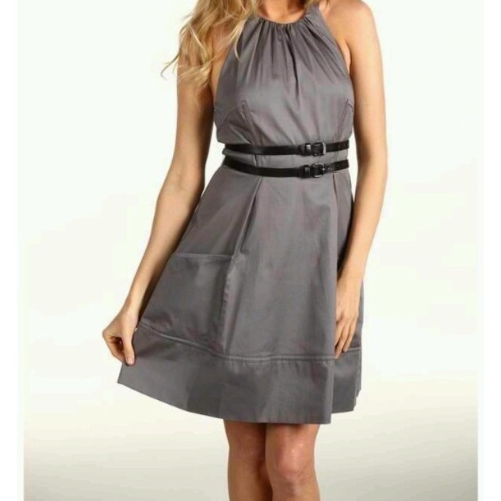 Jessica Simpson Twill Halter Midi Dress w/ Pockets